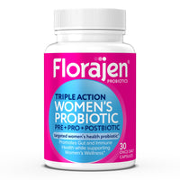 Thumbnail for Florajen Women's Complete Triple-Action Prebiotic + Probiotic + Postbiotic for Digestive & Immune Support - Fast-Acting Relief from Constipation & Bloating - Gluten-Free - Vegan - Non-GMO - 30-Count