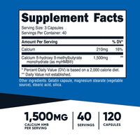Thumbnail for Nutricost myHMB Capsules 1,500MG Calcium HMB Per Serving, 120 Capsules, 40 Servings - Performance Line, Calcium B-Hydroxy B-Methylbutyrate Monohydrate