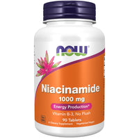 Thumbnail for Now Foods Supplements, Niacinamide (Vitamin B-3) 1000 mg, Energy Production*, 90 Tablets, White, Off-White