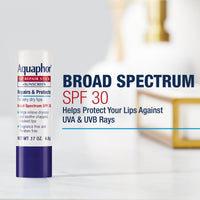 Thumbnail for Aquaphor Lip Repair and Protect Stick with Sunscreen, Broad Spectrum SPF 30 Sunscreen Lip Balm, 0.17 Oz Stick, Pack of 4