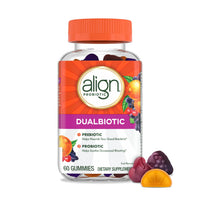 Thumbnail for Align Dualbiotic, Prebiotics and Probiotics for Women and Men, Probiotics for Digestive Health, Prebiotics Help Nourish Good Bacteria, Natural Fruit Flavors, 60 Probiotic Gummies