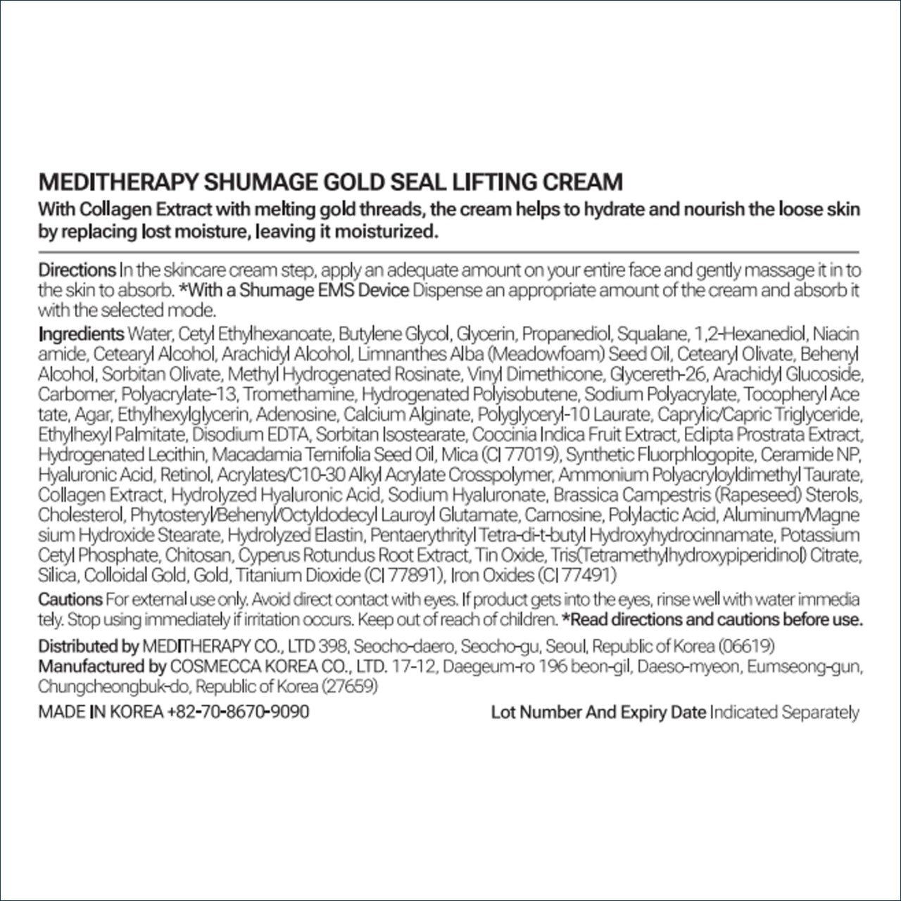 Shumage Gold Seal Lifting Cream+Device - Moisturizer Face Lift Cream, Hydrating & Tightening for Sagging Skin - Korean Face Moisturizer - Microcurrent Facial Device for Radiant Glow Skin - 1.69 Fl. Oz