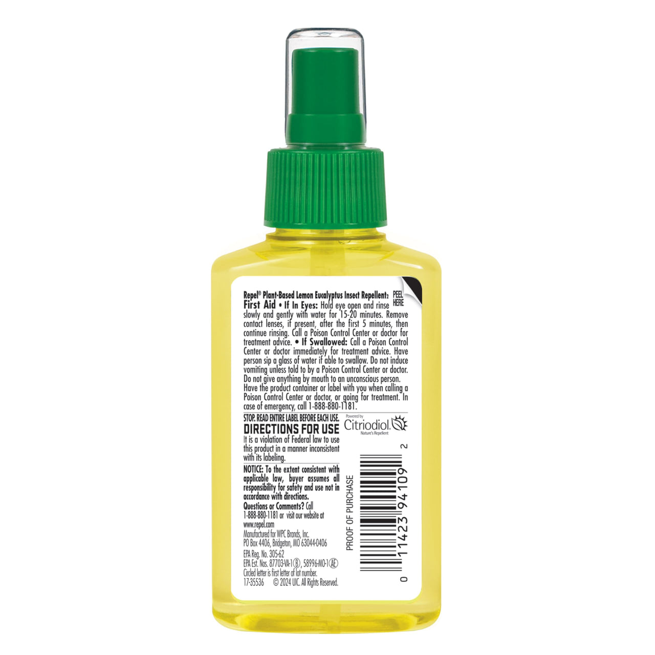 Repel Plant-Based Lemon Eucalyptus Insect Repellent 4 Ounces, Repels Mosquitoes Up To 6 Hours, 6-Pack