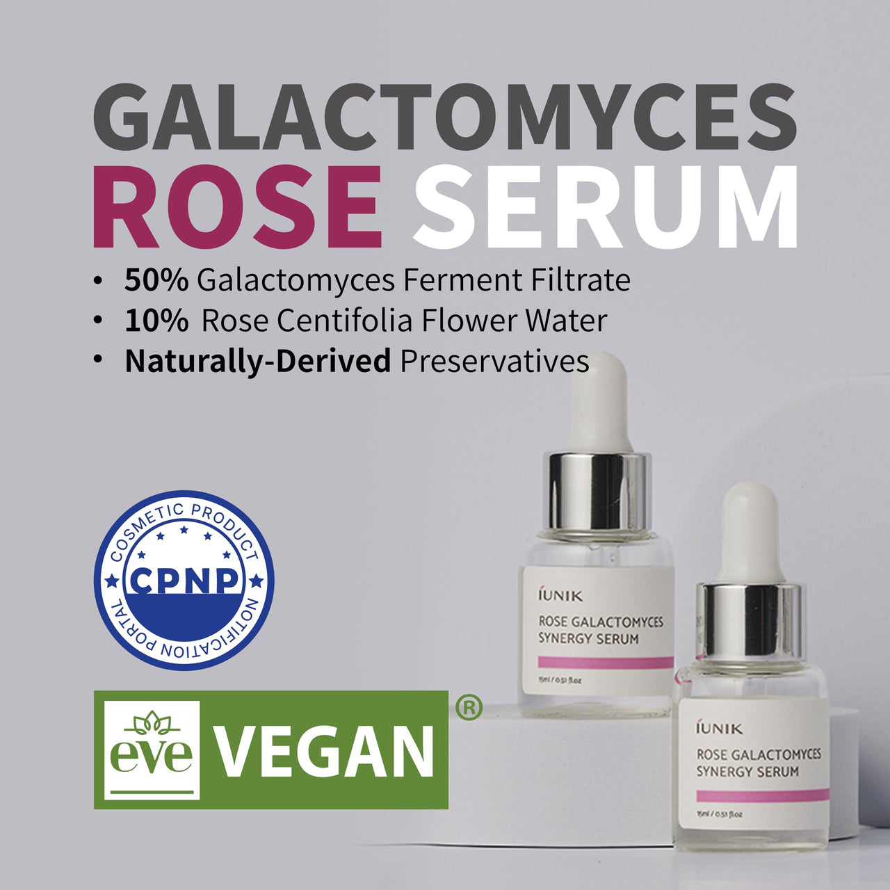 iUNIK Daily Serum Trial Kit (3x 0.51 fl.oz.) - Rose Galactomyces Synergy Serum, Tea Tree Relief Serum,Propolis Vitamin Synergy Serum, Great for Gifts, Trial, and Portability