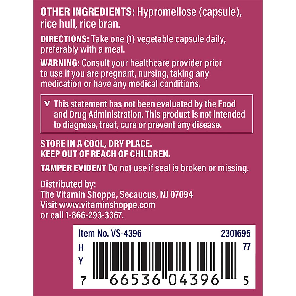 The Vitamin Shoppe Menopause Support - Estrogen Metabolism & Hot Flash Relief | Women's Hormone Balance | 60 Vegetable Capsules | Natural Comfort