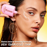 Thumbnail for Kosas DreamBeam Water Resistant Sunscreen SPF 40 - Smooth Liquid Sun Protection for Face Lightweight Makeup Base w/Hyaluronic Acid, Ceramides & Peptides - Golden Glow, Sunlit, 40 ml