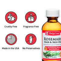 Thumbnail for De La Cruz Rosemary Oil Blend Moisturizer with Castor, Avocado and Olive Oil - Topical Use Only 8 FL. OZ. (236 mL)