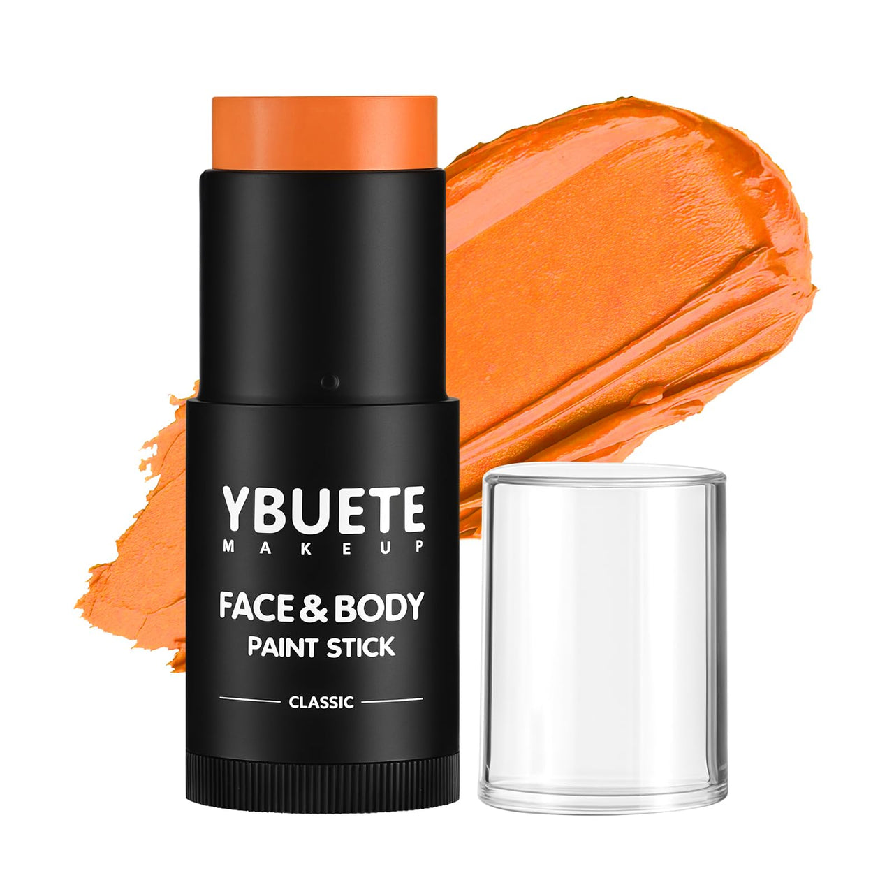 YBUETE Orange Face Body Painting Stick,Professional Orange Full-coverage Cream Face Paint for Halloween SFX Tiger Pumpkin Clown Cosplay, Washable Eye Stick for Adult Festival & Theater Performance