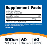 Thumbnail for Nutricost Lactoferrin Capsules (60 Capsules, 300mg) Third-Party Tested, Gluten-Free, Vegetarian, GMP Compliant, Non-GMO Product - 60 Servings