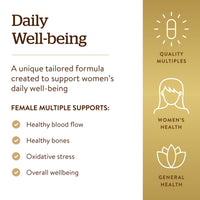 Thumbnail for Solgar Female Multiple, 120 Tablets - Multivitamin, Mineral & Herbal Formula for Women - Advanced Phytonutrient - Vegan, Gluten Free, Dairy Free, Kosher - 40 Servings