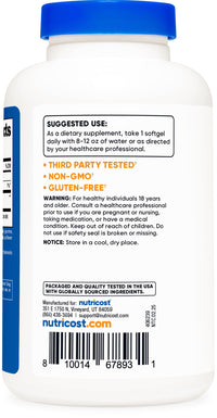 Thumbnail for Nutricost Ubiquinol Softgels (120 Softgels | 100 mg Per Serving) - Superior Absorption Antioxidant | Active Form of CoQ10 - Gluten Free, Non-GMO