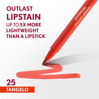 Thumbnail for Covergirl Outlast, 25 Tangelo, Lipstain, Smooth Application, Precise Pen-Like Tip, Transfer-Proof, Satin Stained Finish, Vegan Formula, 0.06oz
