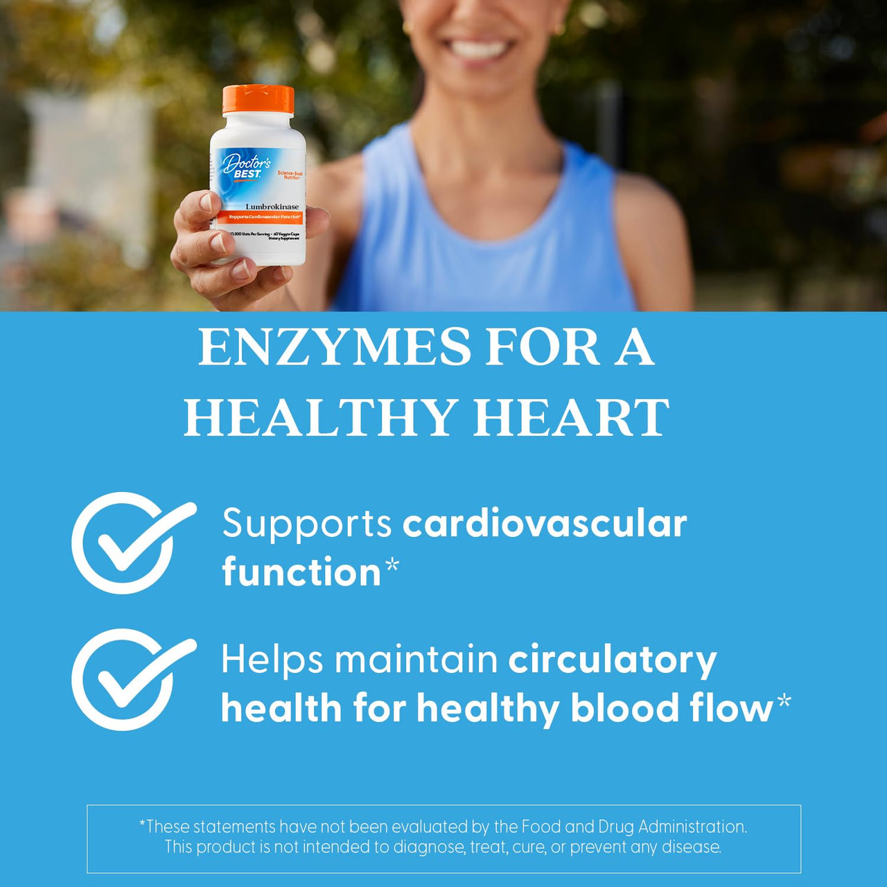 Doctor's Best Lumbrokinase Supplement for Men & Women - Lumbrokinase Capsules 40 mg Per Serving, Supports Heart Health & Circulation, Fibrin Dissolving Enzymes, 720,000 Units Per Serving - 60 Veg Caps