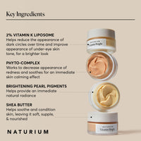 Thumbnail for Naturium Vitamin Bright Illuminating Eye Cream, Under Eye Repair Cream for Dark Circles, with Vitamin K, Phyto-Complex, & Mineral Pigments, Light/Medium, 0.5 oz