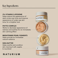 Thumbnail for Naturium Vitamin Bright Illuminating Eye Cream, Under Eye Repair Cream for Dark Circles, with Vitamin K, Phyto-Complex, & Mineral Pigments, Light/Medium, 0.5 oz