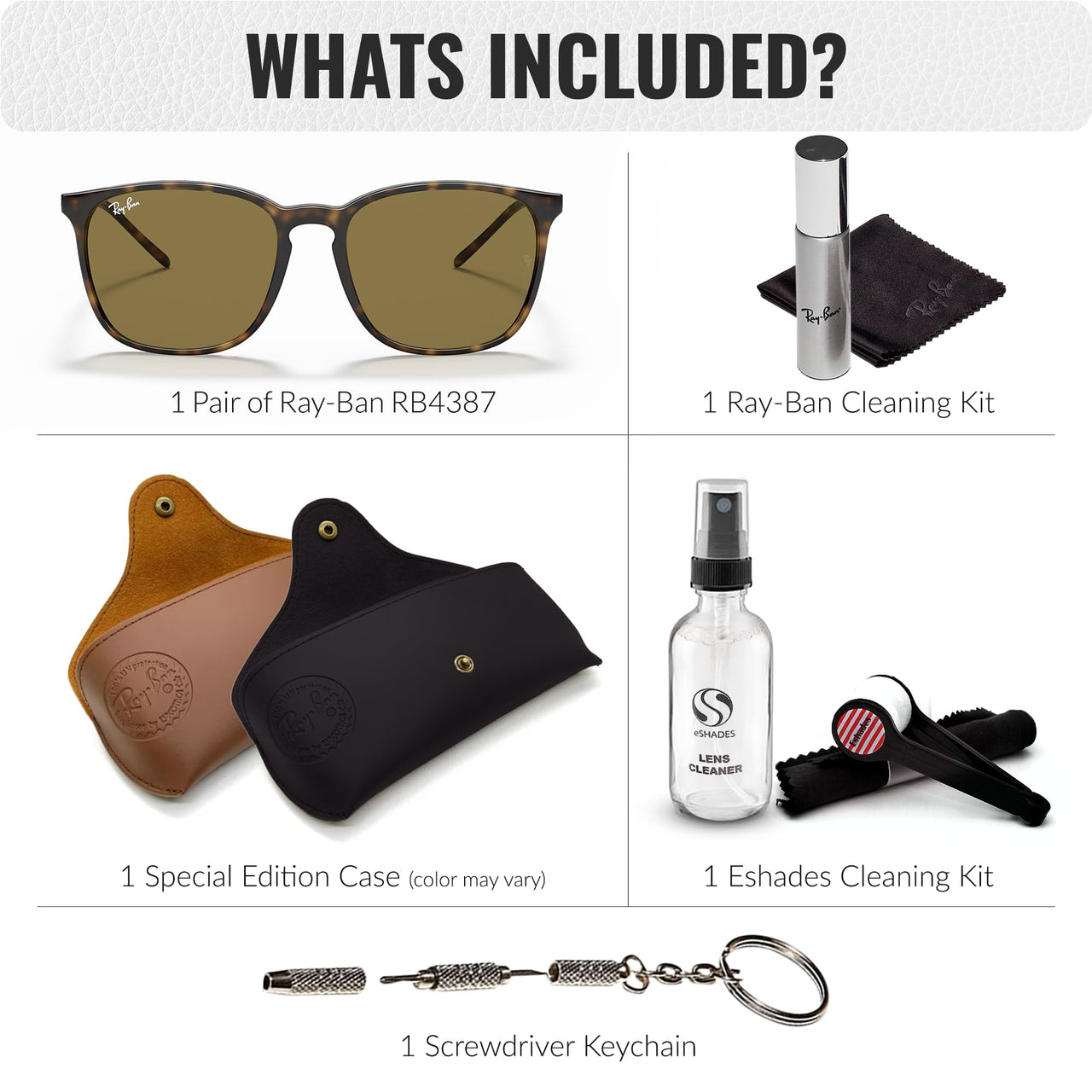 Ray-Ban RB4387 Square Shaped Non-Polarized Sunglasses for Men & Women – Includes Official RAYBAN Eyewear Kit – Ideal Formal & Casual Wear Sunglasses – B-15 Brown Lens