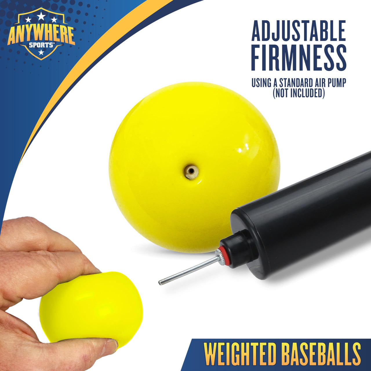 Anywhere Sports Weighted 16 oz Training Baseballs - Hitting & Pitching for All Skill Levels - Improve Power and Mechanics with Weighted Baseball Training Balls, 2.85” Diameter