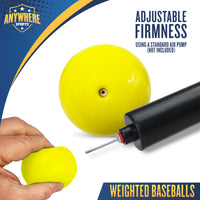 Thumbnail for Anywhere Sports Weighted 16 oz Training Baseballs - Hitting & Pitching for All Skill Levels - Improve Power and Mechanics with Weighted Baseball Training Balls, 2.85” Diameter