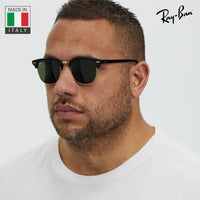 Thumbnail for Ray-Ban RB3016 Clubmaster Classic Square Shape Sunglasses With Eyewear Kit Bundle - High Bridge Fit - Ideal Formal and Casual Wear Square Sunglasses