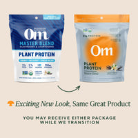 Thumbnail for OM MUSHROOM SUPERFOOD Master Blend Vegan Protein â€“ Creamy Vanilla Plant Protein with 10 Mushrooms, Ashwagandha, BCAAs & B12 â€“ Energy, Recovery & Immune Support â€“ 1.2 lb (16 Servings)