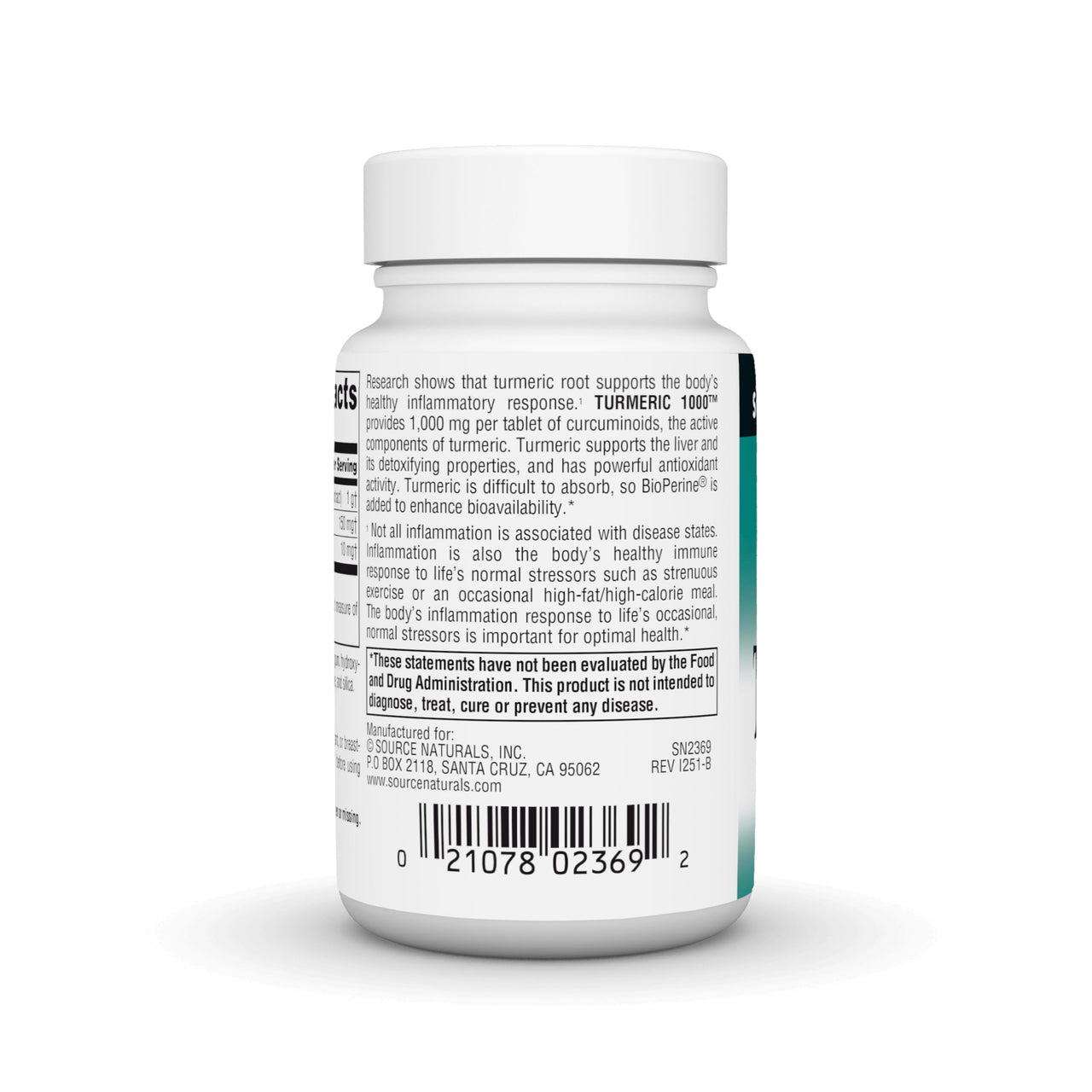 Source Naturals Turmeric 1000, Supports the Bodyâ€™s Healthy Inflammatory Response*, 1,000mg - 30 Tablets