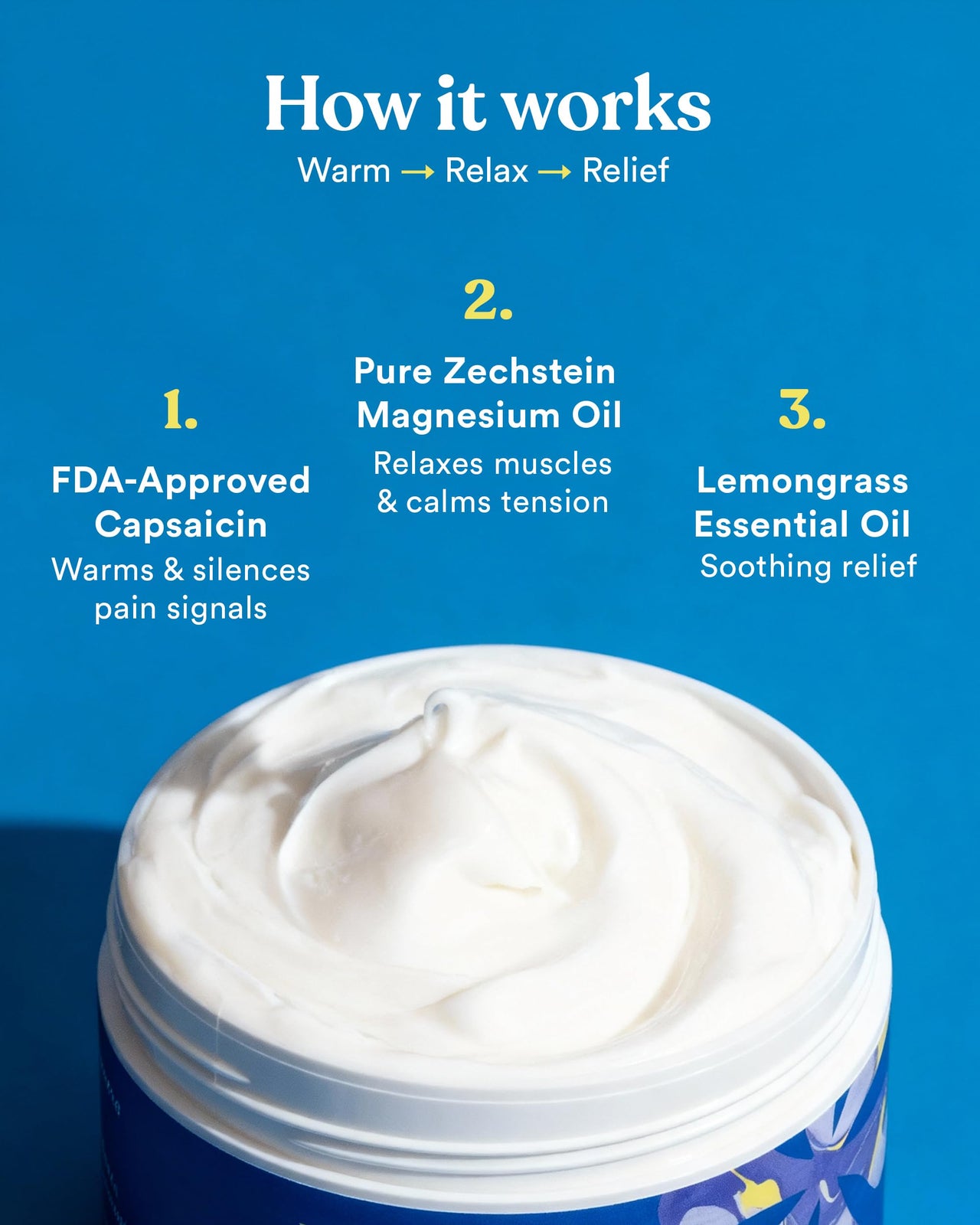 ASUTRA Melt Pain Away Magnesium Cream – Warming Capsaicin Formula for Leg Cramps, Muscle Tension & Nighttime Leg Relief – Fast-Absorbing, Non-Sticky Topical Magnesium Lotion for Feet & Body