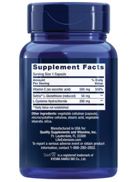 Thumbnail for Life Extension Glutathione, Cysteine & C, 500 mg of Vitamin C, Powerful antioxidant Supplement to Support Liver Health, Gluten-Free, Non-GMO, 100 Capsules