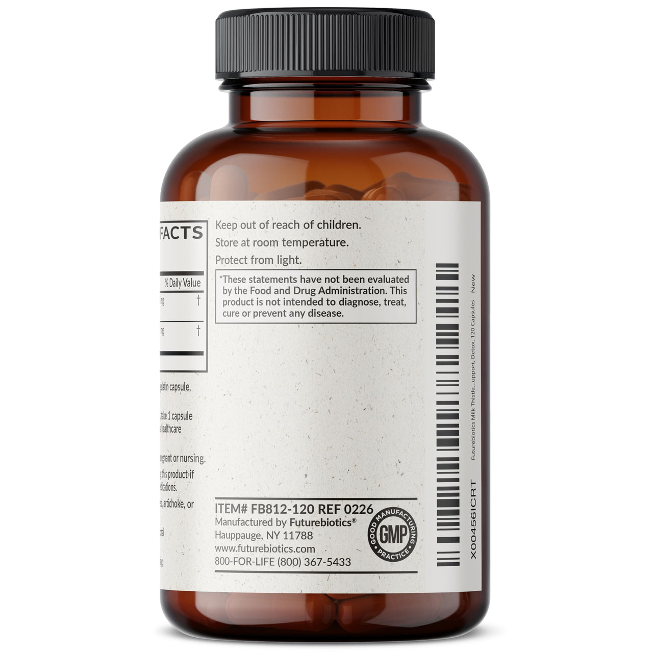 Futurebiotics Milk Thistle Silymarin Marianum & Dandelion Extract Liver Health Support, Antioxidant Support, Detox, 120 Capsules