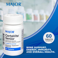 Thumbnail for MAJOR CertaVite Senior Multivitamin with Antioxidants – Multivitamin for Women and Men with Beta-Carotene, Iron, Vitamin C & E – Supports Immunity, Energy & Vision – 60 Tablets