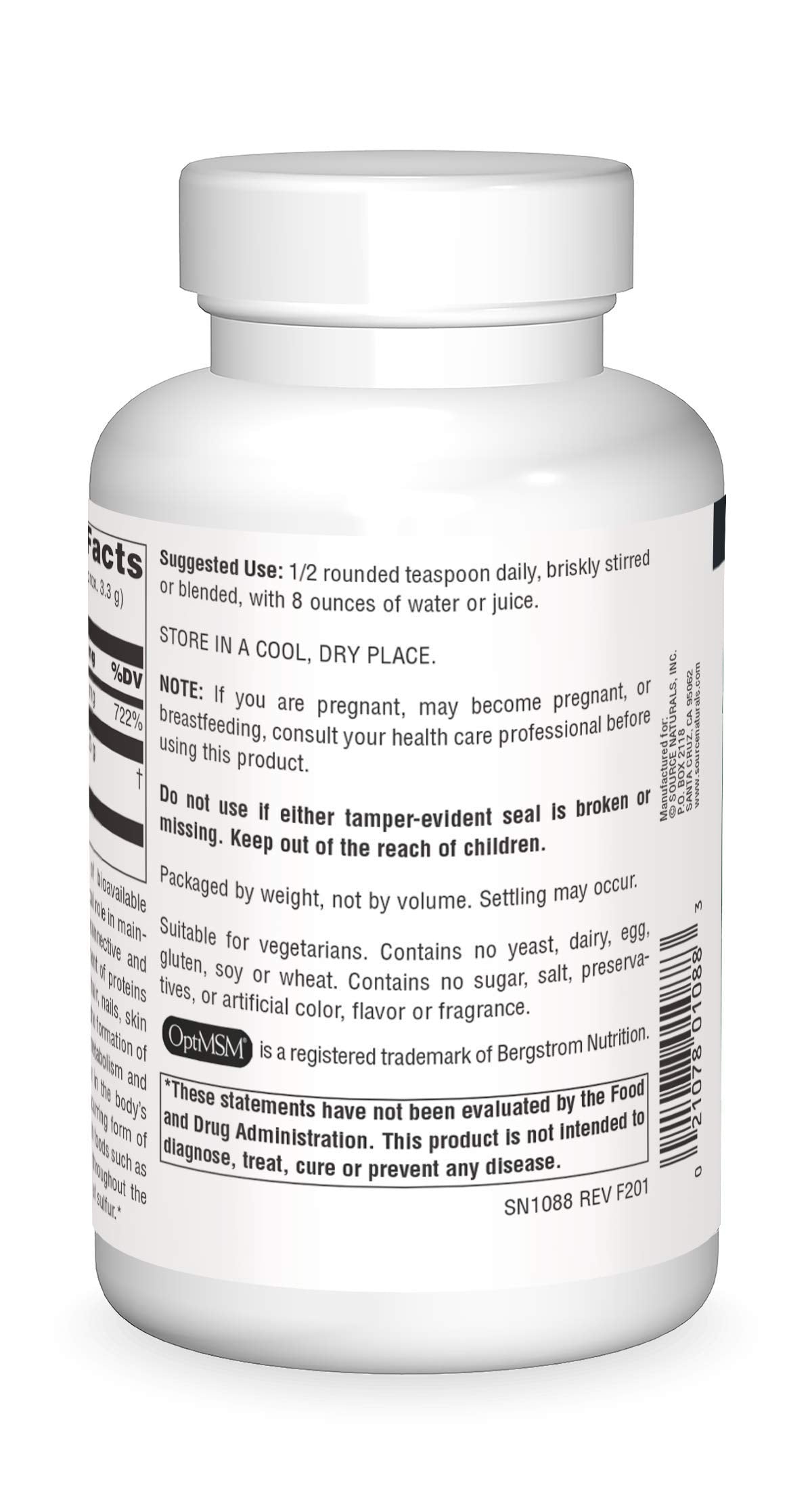 Source Naturals MSM (Methylsulfonylmethane) with Vitamin C - Powder, 8 Ounce