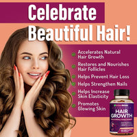 Thumbnail for Hair Growth Vitamins for Women | Biotin 10,000mcg, Collagen, Patented OptiMSM®, goMCT®, Saw Palmetto | Naturally Regrow Stronger & Healthier Hair, Skin and Nails | Stops Hair Loss | 60 Day Supply