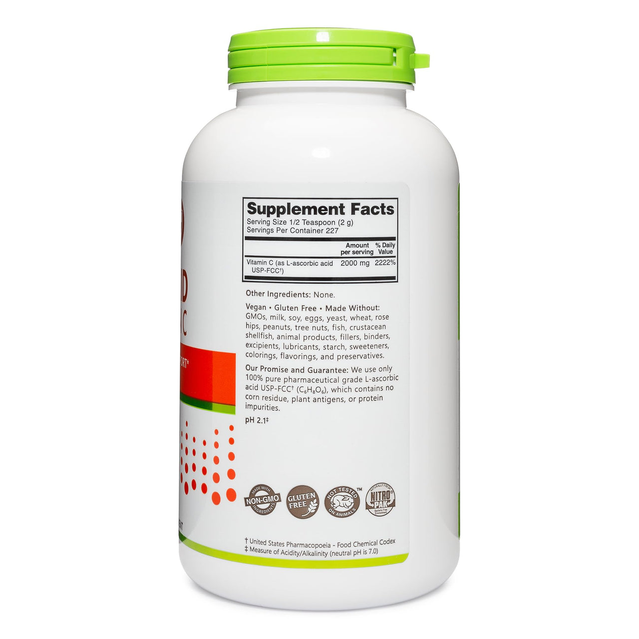NutriBiotic Ascorbic Acid Vitamin C Powder, 16 Oz | Pharmaceutical Grade L-Ascorbic Acid, 2000 Mg Per Serving | Essential Immune & Antioxidant Collagen Support Supplement | Vegan, Gluten & GMO Free
