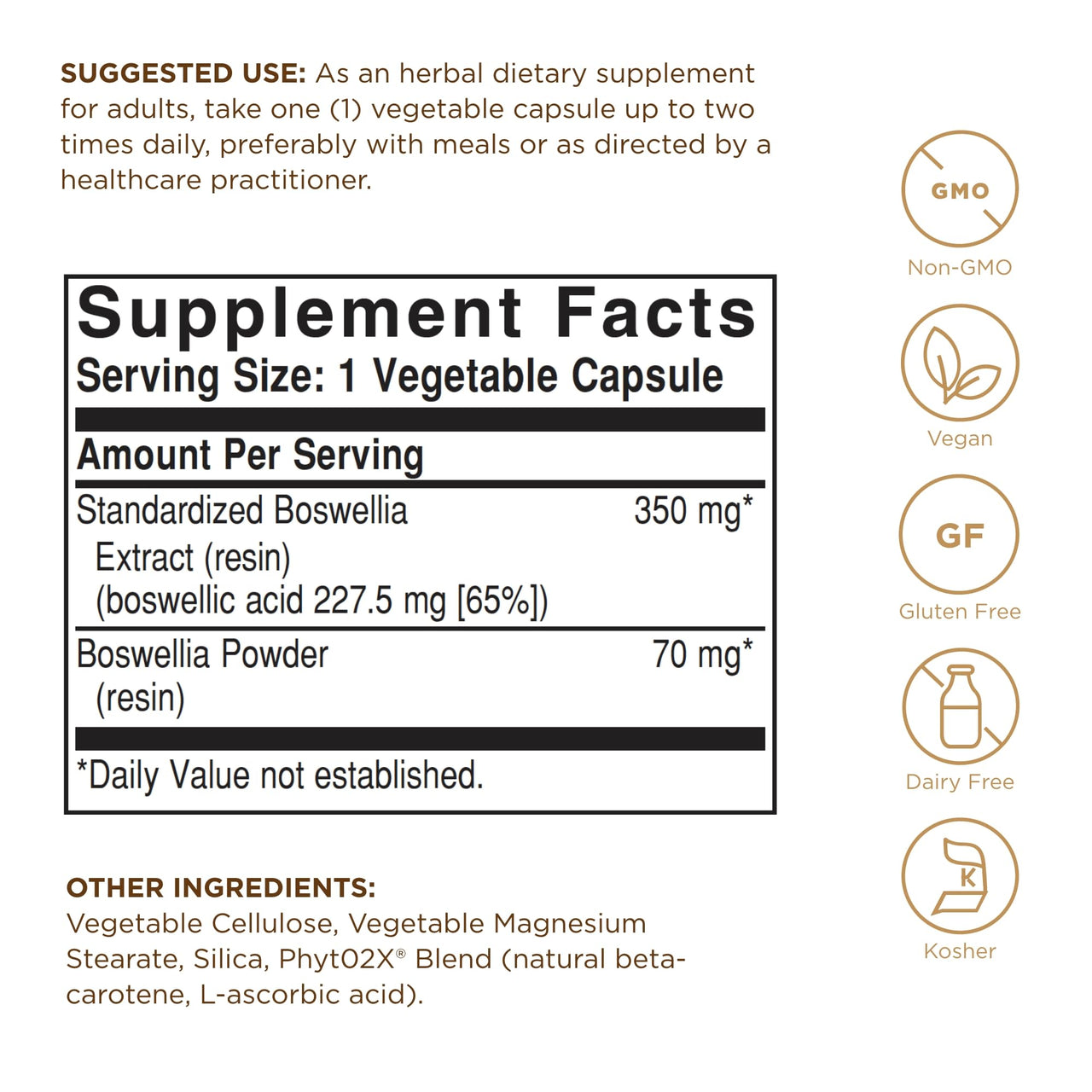 SOLGAR Boswellia Resin Extract Vegetable Caps, 60 CT