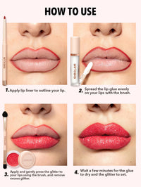 Thumbnail for SHEGLAM Lip Dazzler Glitter Kit Long-Lasting Glitter Lip Gloss Sexy Super Stay Non-Sticky Shiny Liquid Kit Lipstick Y2K-Debutante