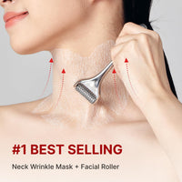 Thumbnail for Wrinkle-fit Neck Mask 7EA + Boosting Roller - Neck Wrinkle Patches, Firming and Tightening Korean Deep Collagen Mask - NeckTargeted Mesh Sheet Mask and Face Roller for Lifting Sagging Skin