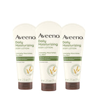 Thumbnail for Aveeno Daily Moisturizing Body Lotion, Gentle Lotion Nourishes Dry Skin with Moisture, Sooth-ing Prebiotic Oat, Fragrance-Free, Non-Comedogenic, Travel-Size, 2.5 fl. oz, 3 Pack