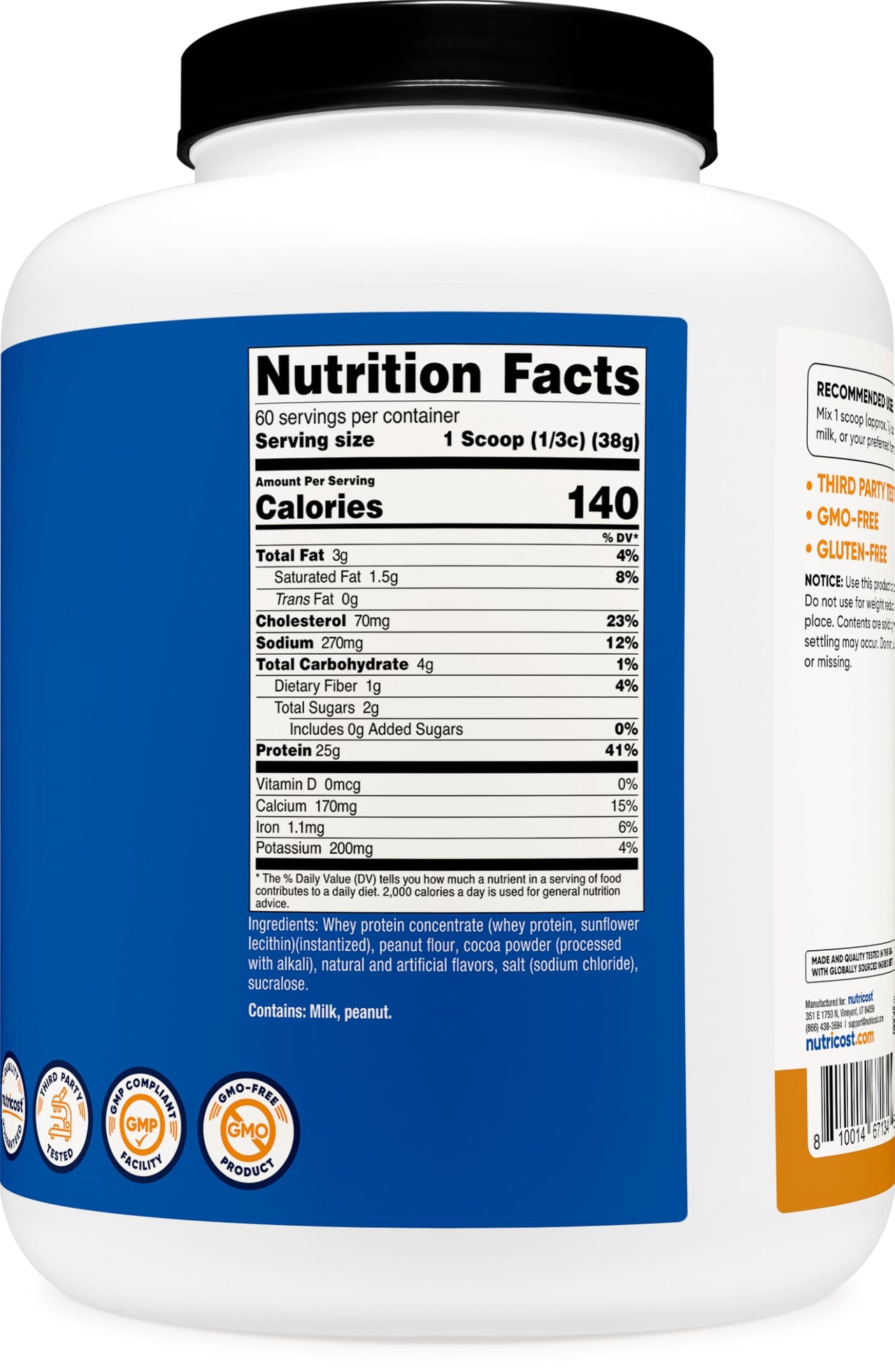 Nutricost Whey Protein Concentrate (Chocolate Peanut Butter) 5LBS - Gluten Free & Non-GMO