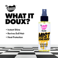 Thumbnail for The Doux MIST DEMEANOR Shine Mist for Curly Hair – Heat Protection Spray with Cationic Honey & Silk Amino Acids – Lightweight Hair Gloss for Frizz Control, Humidity Resistance & Shine