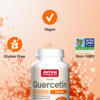 Thumbnail for Jarrow Formulas Quercetin 500mg Capsules - 200 Veggie Caps - Supports Antioxidant Status, Cardiovascular Health & Immune Health - 200 Servings