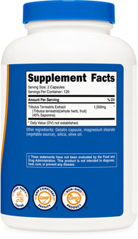 Thumbnail for Nutricost Tribulus Terrestris Extract 1500mg, 240 Capsules - 45% Saponins, 120 Servings, Non-GMO, Gluten Free