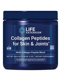 Thumbnail for Life Extension Collagen Peptides for Skin & Joints, Collagen Types I, II & III in an Easy-Mix Powder, Gluten Free, Non-GMO, net Weight 343 Grams