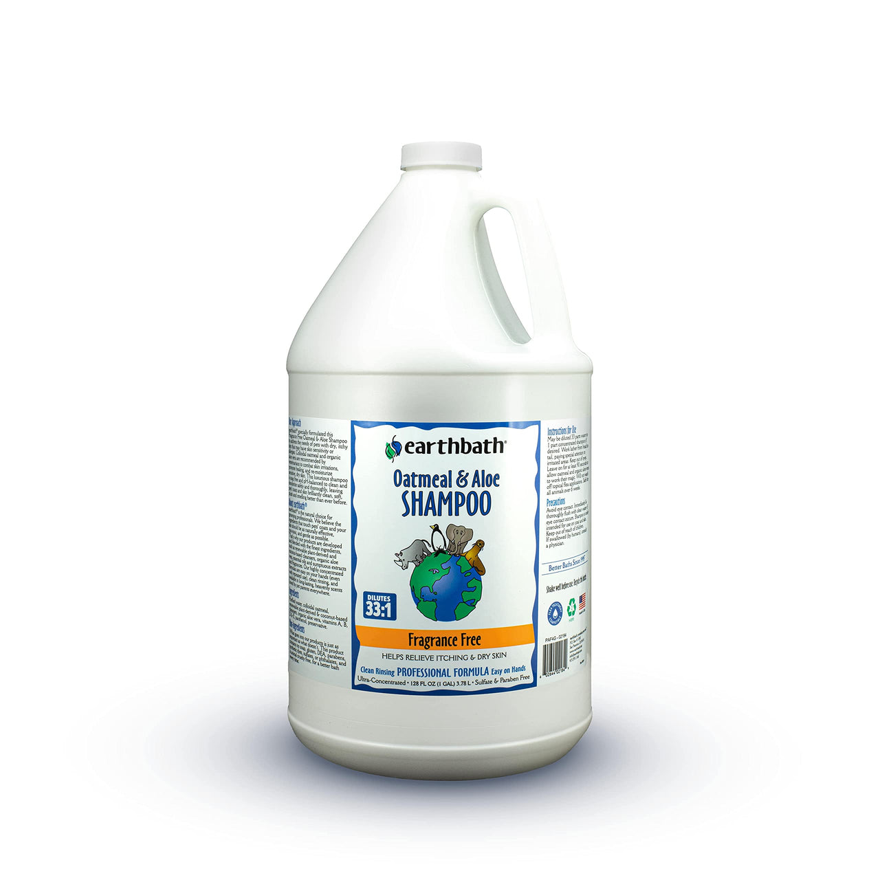 earthbath, Oatmeal & Aloe Dog Shampoo - Oatmeal Shampoo For Dogs, Itchy, Dry Skin Relief, Dog Wash, Made in USA, Cruelty Free, Fragrance Free Pet Shampoos - 1 Gallon 128 Oz (1 Pack)