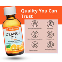 Thumbnail for De La Cruz Pure Orange Oil - 100% Pure Cold Pressed Orange Essential Oil for Diffuser - 2 Fl OZ (1 Bottle)