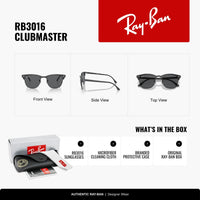 Thumbnail for Ray-Ban RB3016 1367B1 51MM Grey On Black/Dark Grey Square Sunglasses for Men for Women