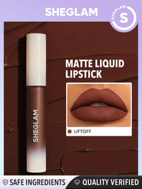 Thumbnail for SHEGLAM Matte Allure Liquid Lipstick Long Lasting High Pigment Lipstick Nourishing Sunflower Oil Reduce Lip Care-Liftoff