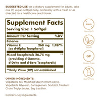 Thumbnail for Solgar Vitamin E 268 mg (400 IU) - 100 Vegan Softgels - Naturally Sourced - Non-GMO, Gluten Free - 100 Servings