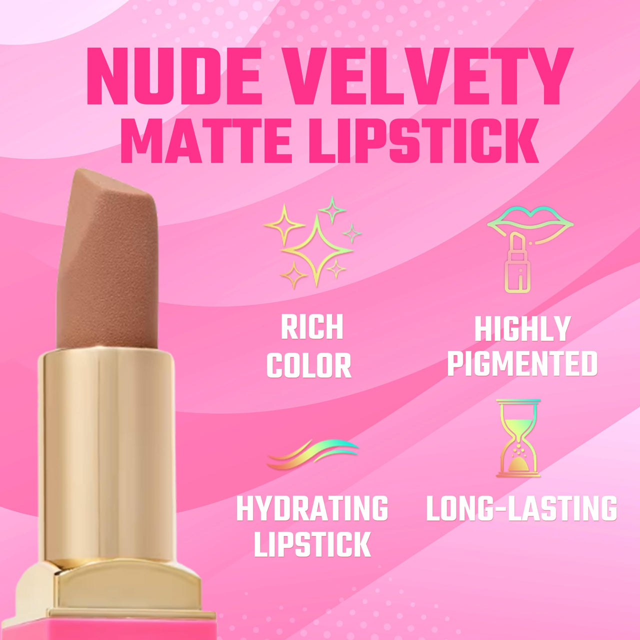 Juvia's Place The Nude Velvety Matte Lipstick Muted - Nude Velvety Long-lasting Rich-Color Lip Makeup, Creamy Lipstick with Matte Finish, Beauty & Lip Products