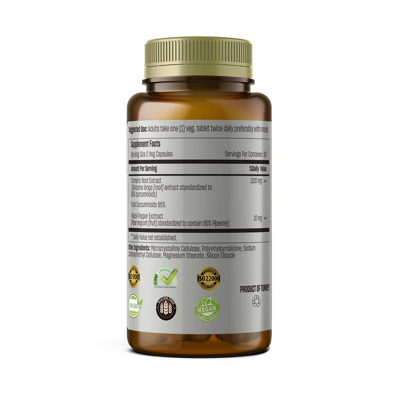 TALYA Turmeric Curcumin with Black Pepper | Turmeric Supplement with 95% Curcuminoids | Bones & Joint Supports | Non-GMO, Vegan, Gluten Free | 60 Capsules
