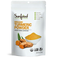 Thumbnail for Sunfood Organic Turmeric Powder - Turmeric Powder Organic, Ground Turmeric Powder, Curcuma Supplement, Pure Ground Spice for Health, Seasoning, Curcumin, Organic Turmeric Root Powder - 4 oz Bag
