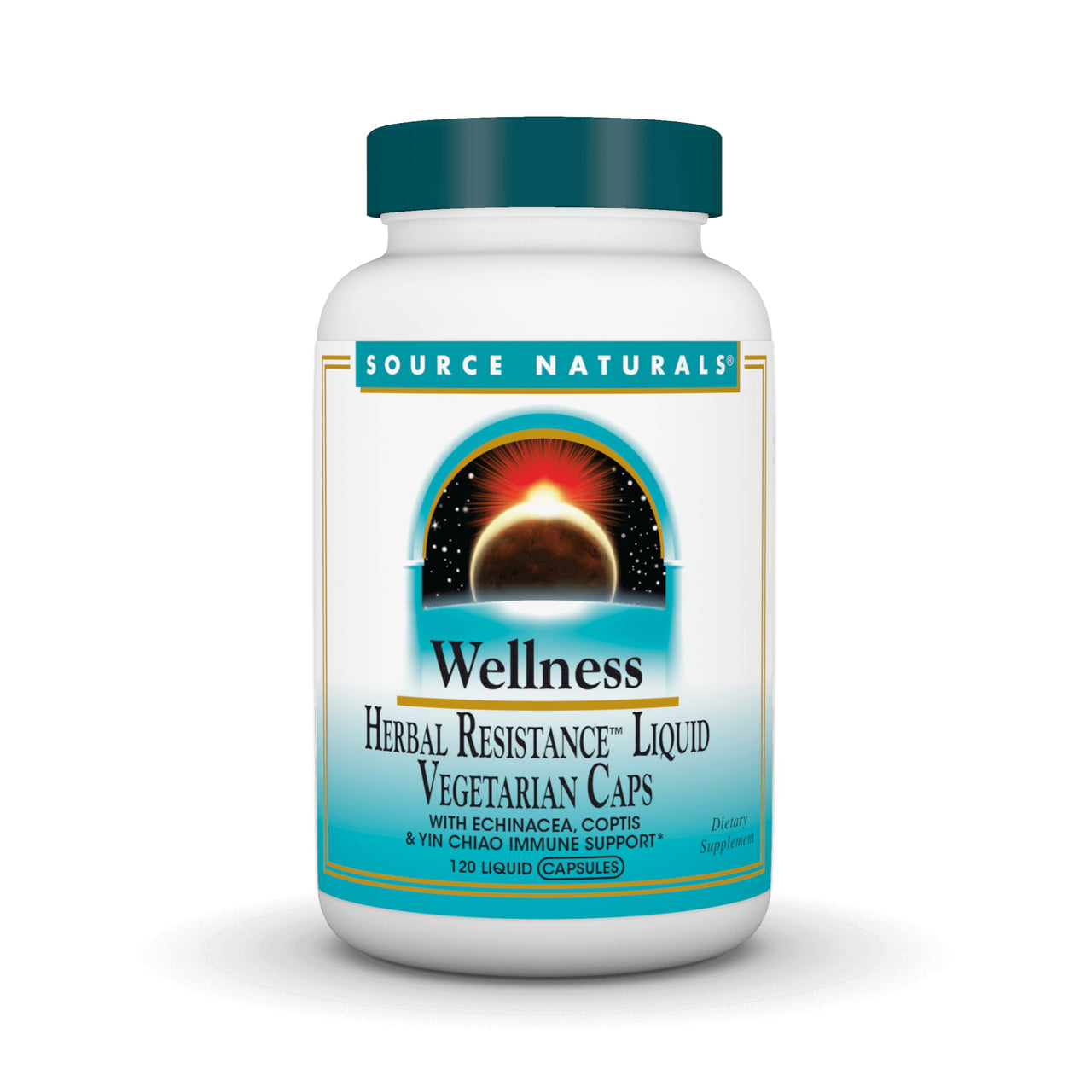 Source Naturals Wellness Herbal Resistance - Echinacea, Coptis & Yin Chiao Immune Support* - 120 Capsules